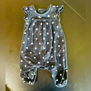Carters infant newborn sz black white polka dot jumpsuit one piece cotton outfit